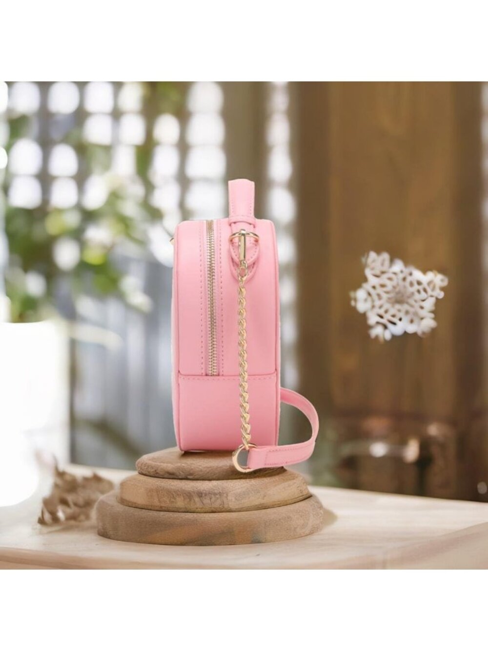 Heart Shape Crossbody Purse - Cute Valentine's Gift Handbag, Zip-Around Shoulder - Picture 3 of 7